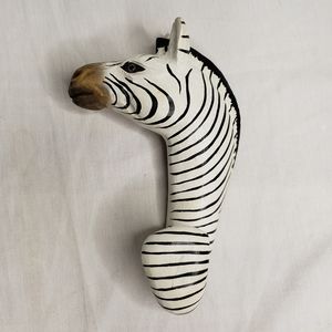 Wooden Zebra Wall Hook Handmade